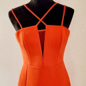BCBG Orange Red Cocktail Dress
